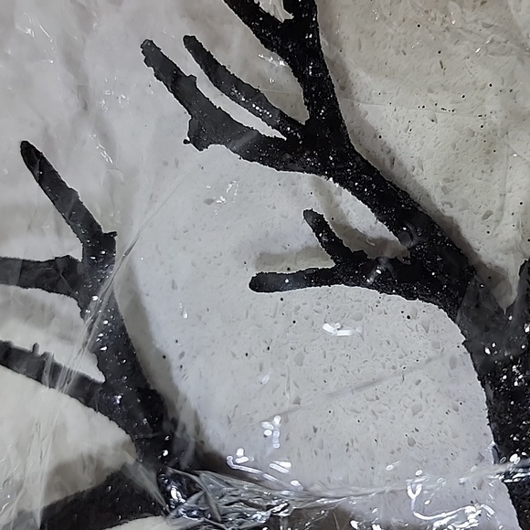 Craft bundle, Black Twigs, burlap bag, burlap square, golden ribbon, golden mesh - Picture 2 of 6